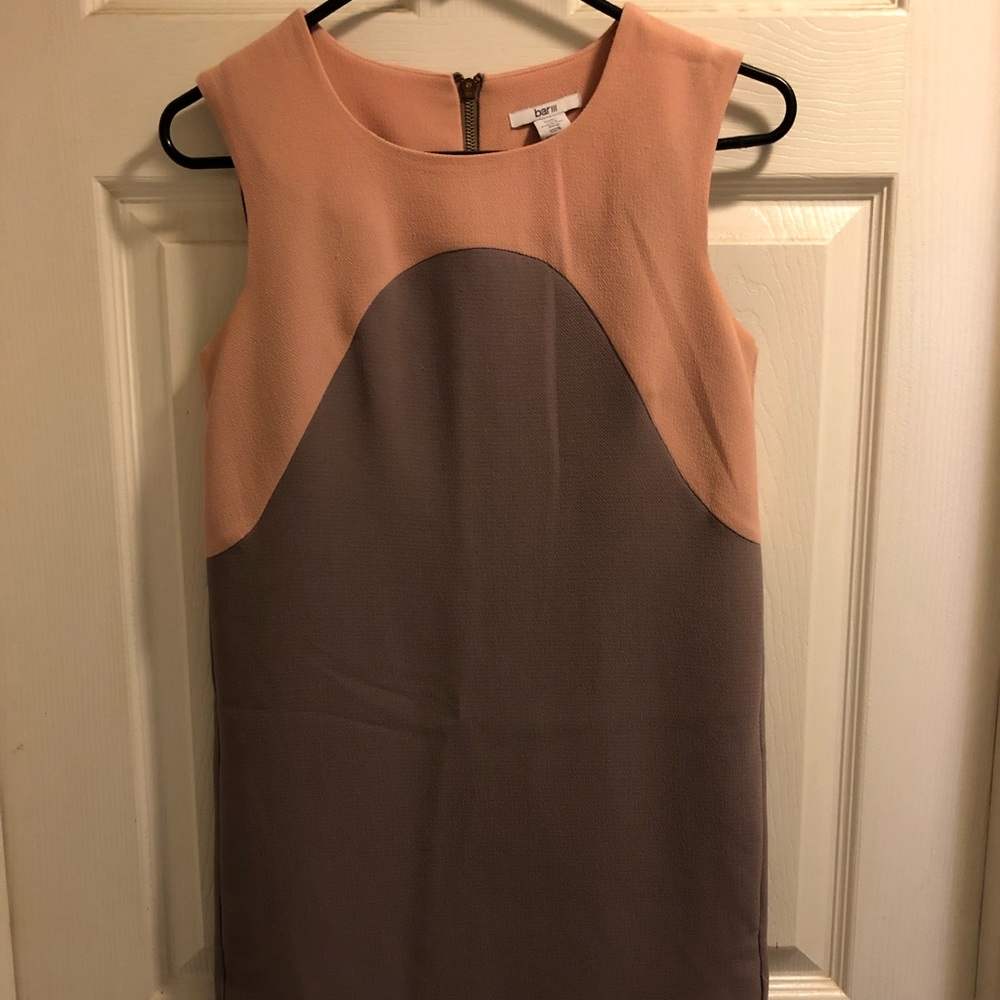 Blush and grey shift dress